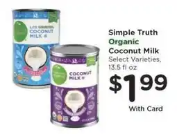 Kroger Simple Truth Organic Coconut Milk offer
