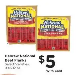Kroger Hebrew National Beef Franks offer