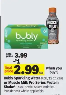 Meijer Bubly Sparkling Water or Muscle Milk Pro Series Protein Shake offer