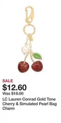 Kohl's LC Lauren Conrad Gold Tone Cherry & Simulated Pearl Bag Charm offer