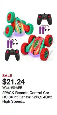 Kohl's 2PACK Remote Control Car RC Stunt Car for Kids,2.4Ghz High Speed Rock Crawler Vehicle offer