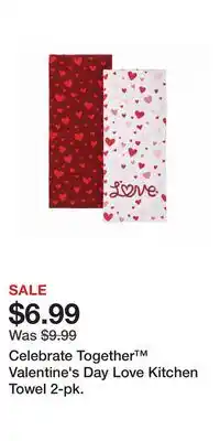 Kohl's Celebrate Together Valentine's Day Love Kitchen Towel 2-pk offer