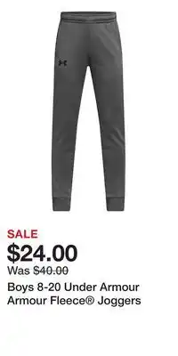 Kohl's Boys 8-20 Under Armour Armour Fleece Joggers offer