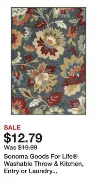 Kohl's Sonoma Goods For Life Washable Throw & Kitchen, Entry or Laundry Room Rug offer