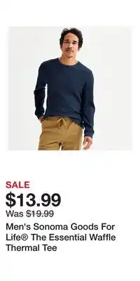 Kohl's Men's Sonoma Goods For Life The Essential Waffle Thermal Tee offer