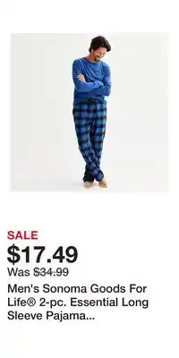 Kohl's Men's Sonoma Goods For Life 2-pc. Essential Long Sleeve Pajama Shirt & Flannel Pajama Pants Set offer
