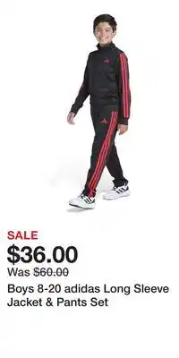 Kohl's Boys 8-20 adidas Long Sleeve Jacket & Pants Set offer