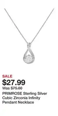 Kohl's PRIMROSE Sterling Silver Cubic Zirconia Infinity Pendant Necklace offer