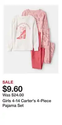 Kohl's Girls 4-14 Carter's 4-Piece Pajama Set offer