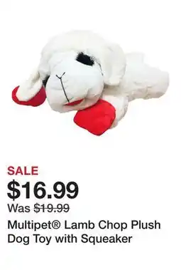 Petsmart Multipet Lamb Chop Plush Dog Toy with Squeaker offer