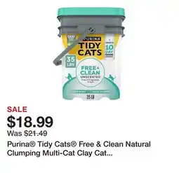 Petsmart Purina Tidy Cats Free & Clean Natural Clumping Multi-Cat Clay Cat Litter - Unscented, Low Dust offer