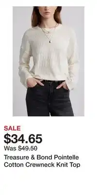 Nordstrom Treasure & Bond Pointelle Cotton Crewneck Knit Top offer
