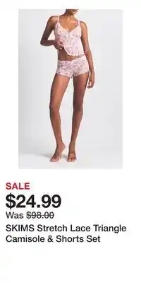 Nordstrom SKIMS Stretch Lace Triangle Camisole & Shorts Set offer