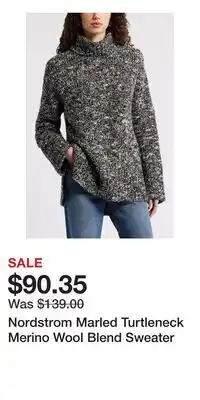 Nordstrom Nordstrom Marled Turtleneck Merino Wool Blend Sweater offer