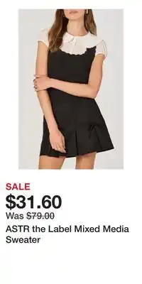 Nordstrom ASTR the Label Mixed Media Sweater offer