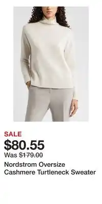 Nordstrom Nordstrom Oversize Cashmere Turtleneck Sweater offer