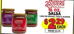 Ollie's 2 SISTERS SALSA CO. SALSA offer