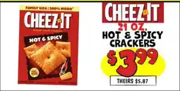 Ollie's CHEEZ IT HOT & SPICY CRACKERS offer