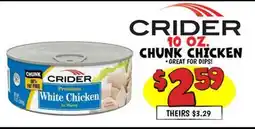 Ollie's CRIDER 10 OZ. CHUNK CHICKEN offer