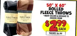 Ollie's ROLLED FLEECE THROWS offer