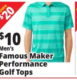 Ocean State Job Lot Men's Famous Maker Performance Golf Tops offer