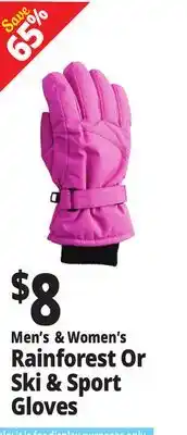 Ocean State Job Lot Men's & Women's Rainforest or Ski & Sport Gloves offer