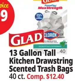 Ocean State Job Lot 13 Gallon Tall Kitchen Drawstring Scented Trash Bags offer