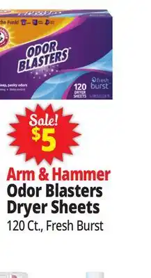 Ocean State Job Lot Arm & Hammer Fresh Burst Scent Odor Blasters Dryer Sheets 120 Count offer