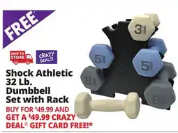 Ocean State Job Lot Shock Athletic 32 Lb. Dumbbell Set with Rack offer