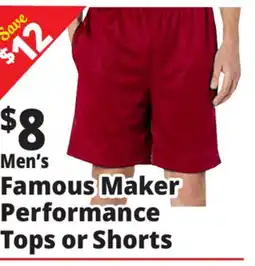 Ocean State Job Lot Men's Famous Maker Performance Tops or Shorts offer