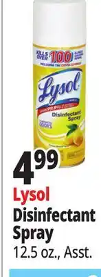 Ocean State Job Lot Lysol Disinfectant Spray Lemon Breeze Scent 12.5 oz offer