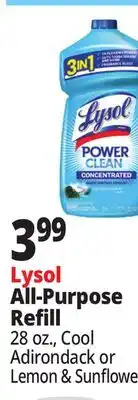 Ocean State Job Lot Lysol All-Purpose Refill offer