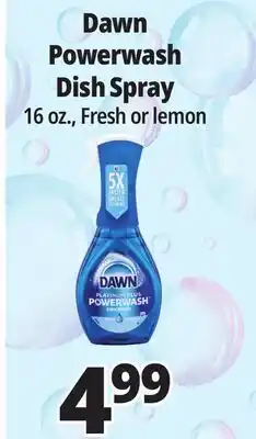 Ocean State Job Lot Dawn Platinum Plus Power wash Dish Spray 16 oz offer