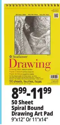 Ocean State Job Lot Strathmore 300 Series 9 x 12 Spiral Drawing Pad 50 Sheets offer