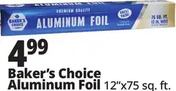 Ocean State Job Lot Baker's Choice Premium Quality Aluminum Foil 75 sq ft offer