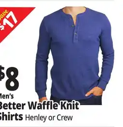 Ocean State Job Lot Men's Better Waffle Knit Shirts offer