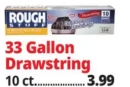 Ocean State Job Lot Rough Stuff 30 Gal Outdoor Trash Bags with Drawstring 10 ct offer