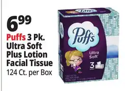 Ocean State Job Lot Puffs 3 Pk. Ultra Soft Plus Lotion Facial Tissue offer