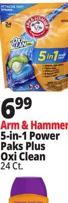 Ocean State Job Lot Arm & Hammer plus OxiClean 5-In-1 Fresh Scent Power Paks 24 Count offer