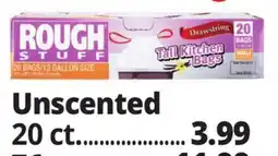 Ocean State Job Lot Rough Stuff 13 Gal Tall Kitchen Trash Bags with Drawstring 20 Count offer