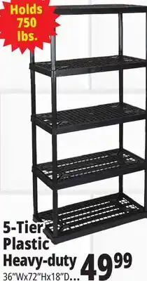Ocean State Job Lot Maxit 5-Tier Heavy-Duty Plastic Shelving Unit offer