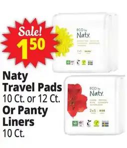 Ocean State Job Lot Naty Travel Pads 10 Ct. or 12 Ct. Or Panty Liners 10 Ct offer