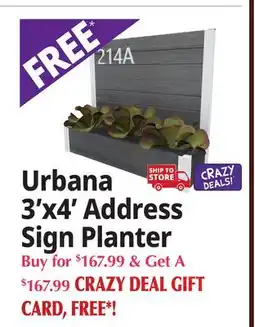 Ocean State Job Lot Urban 3'x4' Address Sign Planter offer