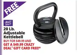 Ocean State Job Lot Shock Athletic 20 lb. Adjustable Kettlebell offer