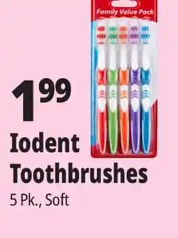 Ocean State Job Lot Iodent Soft Family Value Pack Toothbrushes 5 Count offer
