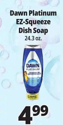 Ocean State Job Lot Dawn Platinum EZ-Squeeze Dish Soap offer