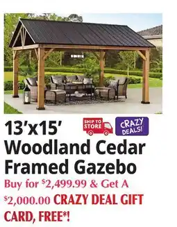 Ocean State Job Lot 13'x15' Woodland Cedar Framed Gazebo offer