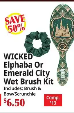 Ocean State Job Lot WICKED Elphaba Or Emerald City Wet Brush Kit offer