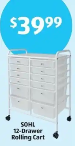Aldi SOHL 12-Drawer Rolling Cart offer