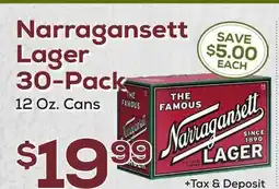 DeCicco & Sons Narragansett Lager 30-Pack offer